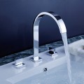 Double Handles Chrome Widespead Bathroom Sink Tap (TP071)