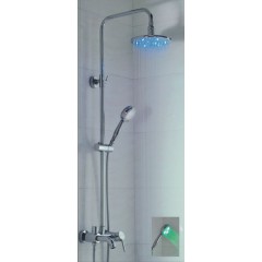 Chromed Round Wall-Mount LED Rainfall Chrome Shower Faucet(QH330)