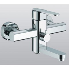 Single Handle Chrome Centerset Wall-Mount Bathroom Sink Faucet (QH0536W)