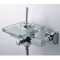 Single Handle Waterfall Wall-Mount Chrome Glass Shower Tap (TP0801W)