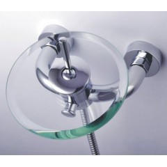 Single Handle Wall-Mount Waterfall Chrome Glass Shower Faucet (QH0811W)