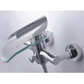 Single Handle Wall-Mount Waterfall Chrome Glass Shower Tap (TP0814W)