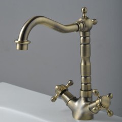 Bronze Double Handle Antique Kitchen Tap (TP1711B)