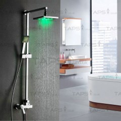 Color Changing LED Shower Tap with 8 inch Shower Head Hand Shower SF002