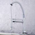  Solid Brass Kitchen Faucet with Two Spouts (Chrome Finish)  TP0783-3