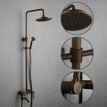 Antique Brass Tub Shower Tap with 8 inch Shower Head + Hand Shower T-SA001