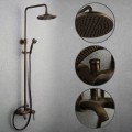 Antique Brass Tub Shower Tap with 8 inch Shower Head + Hand Shower T-SA004