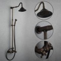 Antique Brass Tub Shower Tap with 8 inch Shower Head + Hand Shower T-SA007
