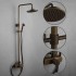 Antique Brass Tub Shower Tap with 8 inch Shower Head + Hand Shower T-SA008