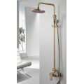 Antique Brass Tub Shower Tap with 8 inch Shower Head + Hand Shower TP06004B