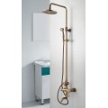Antique Brass Single Handle Wall Mount Rainfall + Handheld Shower Tap TP06001