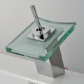 Color Changing LED Waterfall Bathroom Sink Tap (Glass Spout) TP0815-1F