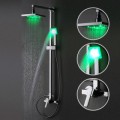 Color Changing LED Shower Tap with 8 inch Shower Head + Hand Shower SF002
