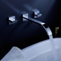 Solid Brass Wall Mount Bathroom Sink Tap Widespread T0456