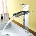 Third Gear Cartridge Water-saving Color Changing LED Waterfall Bathroom Sink Tap T8004A