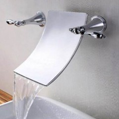 Waterfall Widespread Contemporary Bathtub Tap (Chrome Finish) F7006