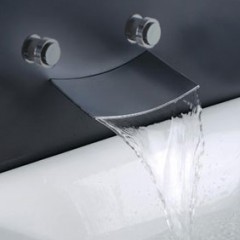 Contemporary Waterfall Bathroom Sink Tap (Wall Mount) F7012B