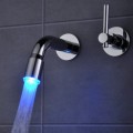 Color Changing LED Waterfall Widespread Bathroom Sink Tap T0460F