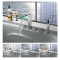 Color Changing LED Tub Tap with Hand Shower - Blade Series T8005-4