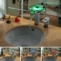 Color Changing LED Waterfall Widespread Bathroom Sink Tap (Chrome Finish) T8008-2F