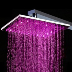 10 inch Brass Shower Head with Color Changing LED Light HS10F
