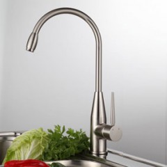 Contemporary Solid Brass Kitchen Tap - Nickel Brushed Finish T0726N