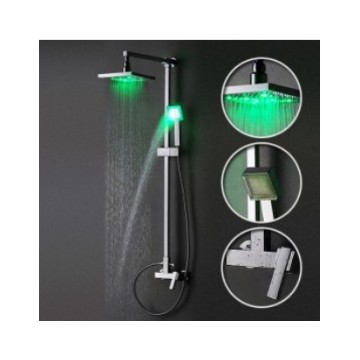 Color Changing LED Shower Tap with 8 inch Shower Head + Hand Shower SF001