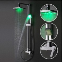 Color Changing LED Shower Tap with 8 inch Shower Head + Hand Shower SF001