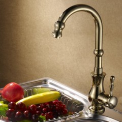 Contemporary Solid Brass Centerset Kitchen Faucet (Ti-PVD Finish)