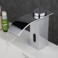 Chrome Waterfall Bathroom Sink Faucet with Automatic Sensor T-0132
