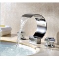 Contemporary Waterfall Bathroom Sink Tap (Chrome Finish, Widespread) TP7707B