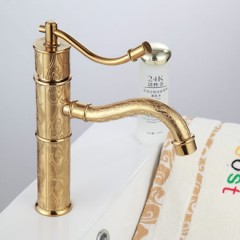 Antique Ti-PVD Finish Single Handle Centerset Bathroom Sink Tap TP0488G