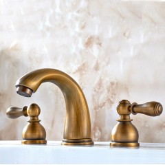 Antique Brass Finish Widespread Bathroom Sink Tap TP0451A