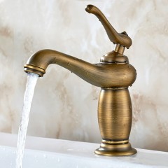 Antique Inspired Bathroom Sink Faucet - Antique Brass Finish  TP0702