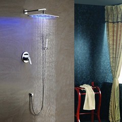 Solid Brass LED Shower Tap with 10 inch Shower Head + Hand Shower TP-SF021